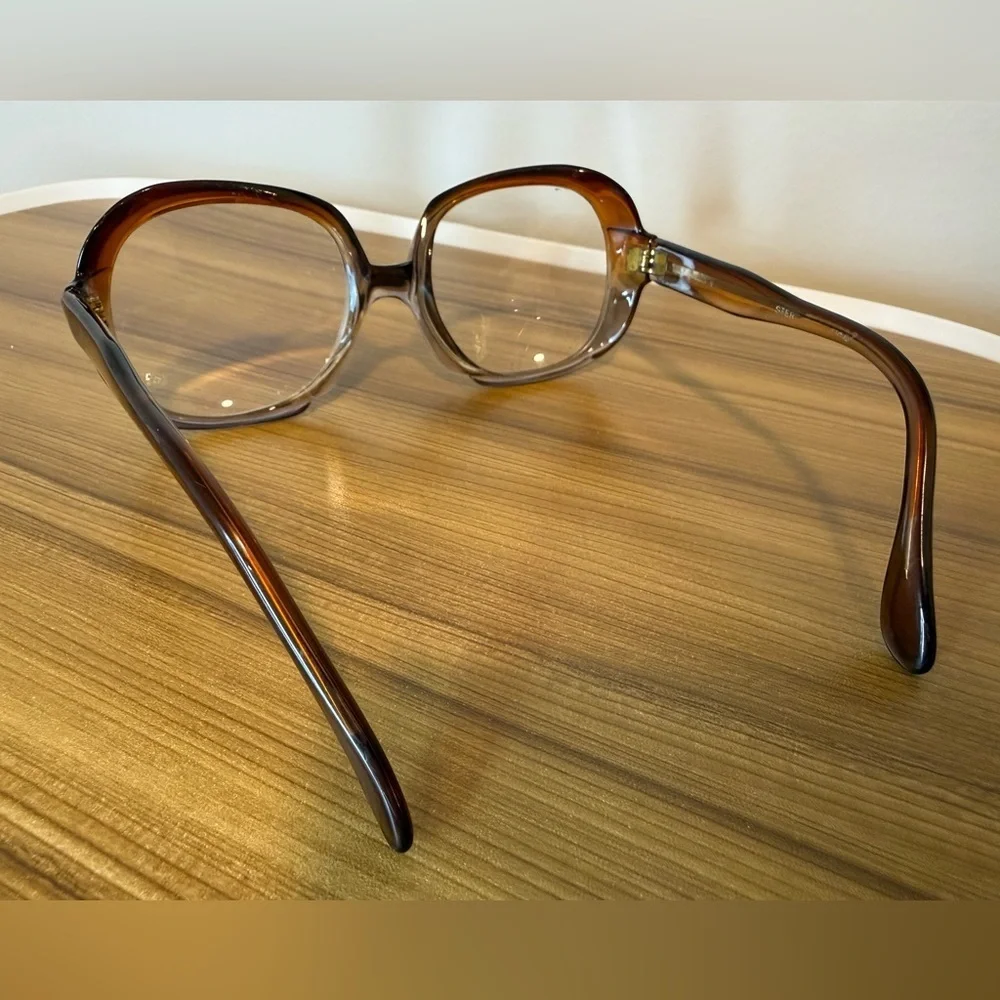 Vintage Oversized Brown Eyeglasses Frames Made in Italy